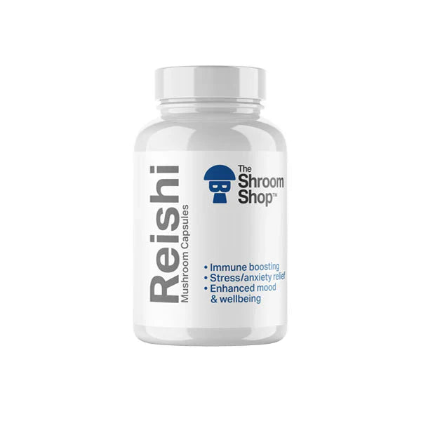 The Shroom Shop Premium Mushroom Capsules 45000mg collection featuring 6 varieties: Lion's Mane, Chaga, Cordyceps, Tremella, Reishi, and Turkey Tail for comprehensive wellness support