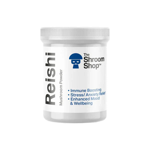 The Shroom Shop Premium Mushroom Powder 90000mg collection featuring Lion's Mane, Cordyceps, and Reishi powders for cognitive enhancement, energy, and wellness support