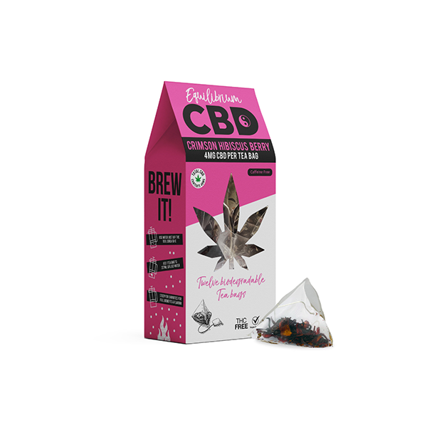🌺 Equilibrium CBD Full Spectrum Crimson Hibiscus Berry Tea - Box of 12