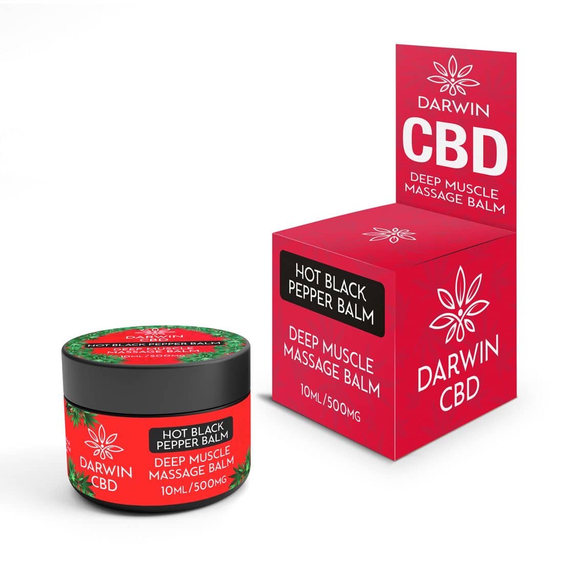 Darwin CBD 500mg Hot Black Pepper Warming Muscle Balm 10ml travel size container