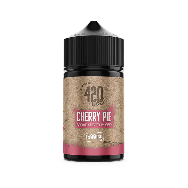 420 E-liquids 1500mg Broad-Spectrum CBD E-Liquid collection showing 50ml chubby bottles in 8 iconic strain flavours including Pineapple Express, Cherry OG Kush, and Girl Scout Cookies for premium CBD vaping experience
