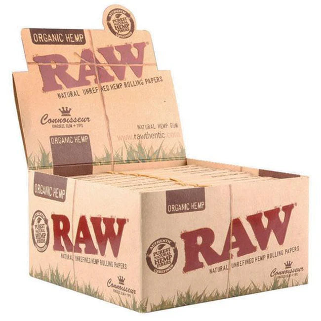 🌿 RAW Connoisseur Organic Hemp Rolling Papers &amp; Tips