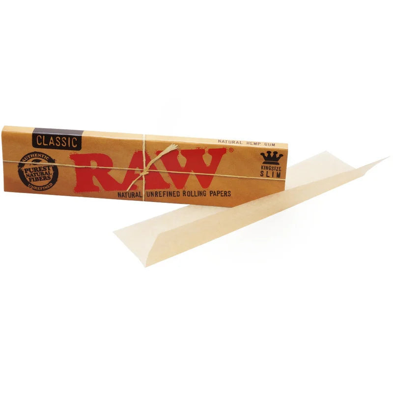 📜 RAW Classic King Size Slim Rolling Papers - The Unrefined Original