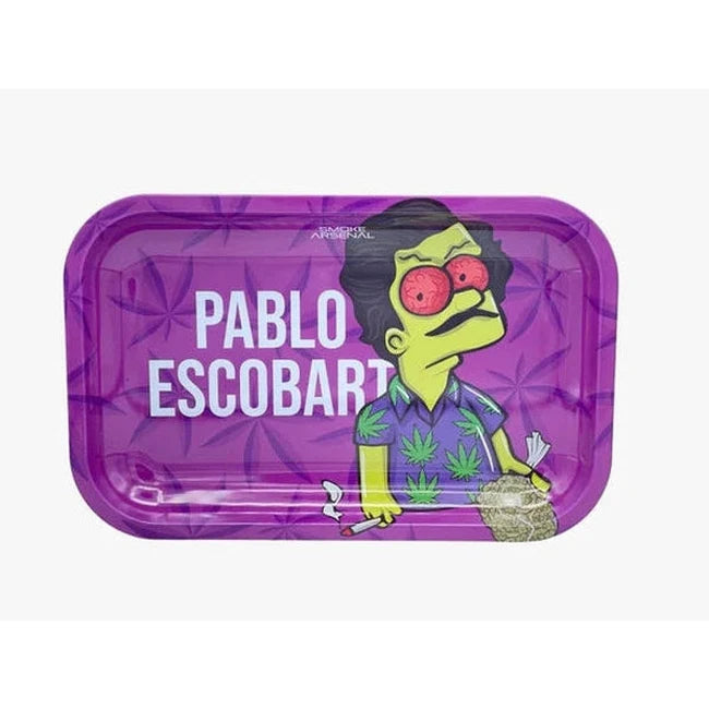 Pablo Escobart Design | Metal Rolling Tray 27.5cm - Smoke Arsenal Rolling Tray Medium