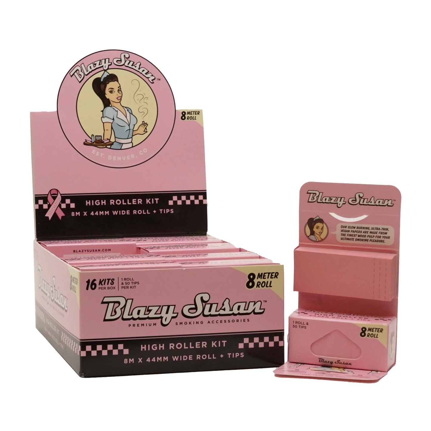 Blazy Susan Pink High Roller Kit - 8m Roll & Tips