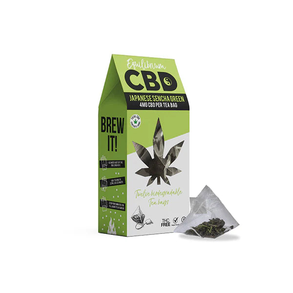 Equilibrium CBD 48mg Full Spectrum Japanese Sencha Green Tea - Box of 12