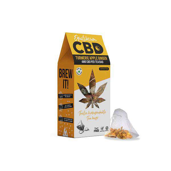 🧡 Equilibrium CBD 48mg Full Spectrum Turmeric & Ginger Tea - Box of 12