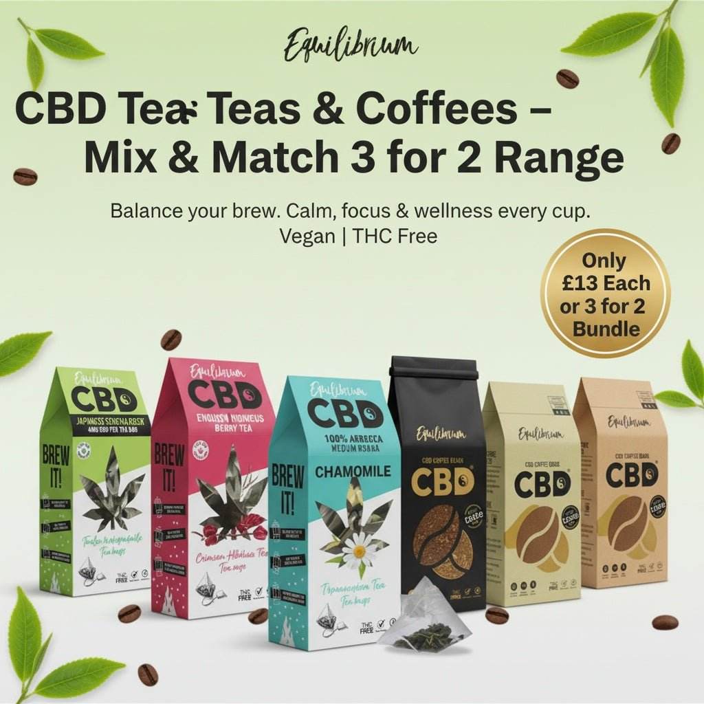 Equilibrium CBD Teas & Coffees – Mix & Match Offer - 3 for 2 - Inspired Life UK
