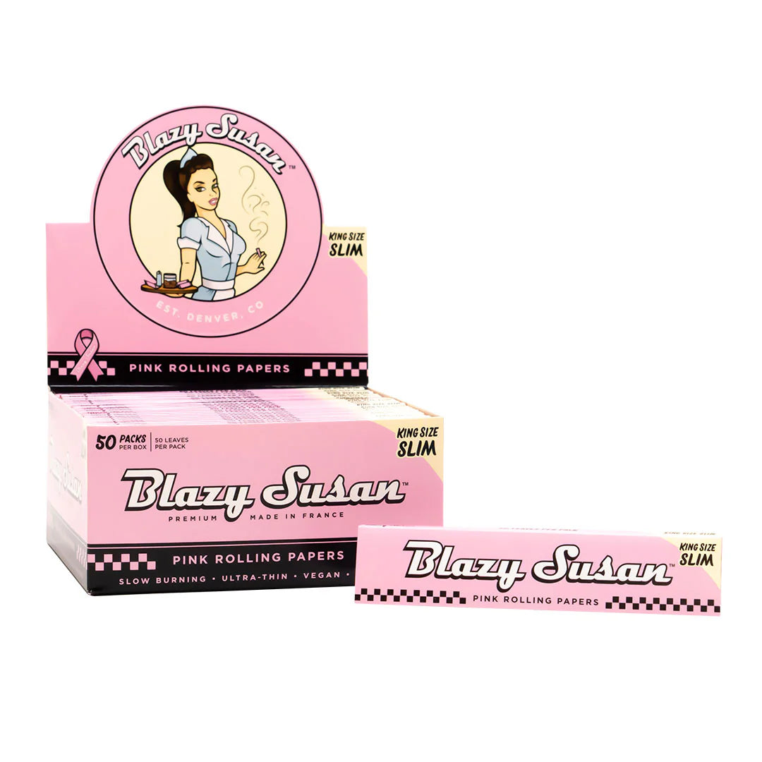 🌸 Blazy Susan King Size Rolling Papers - Pink