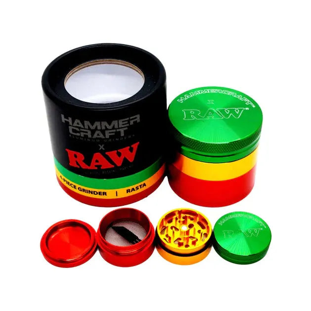 RAW x HAMMERCRAFT Aluminium Grinder - Premium 4-Piece Precision